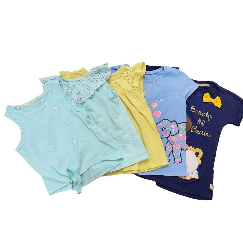 Bundle (5) Youth Girls Tank Tops T-Shirts Tee Summer Tops Size Oshkosh Disney 4